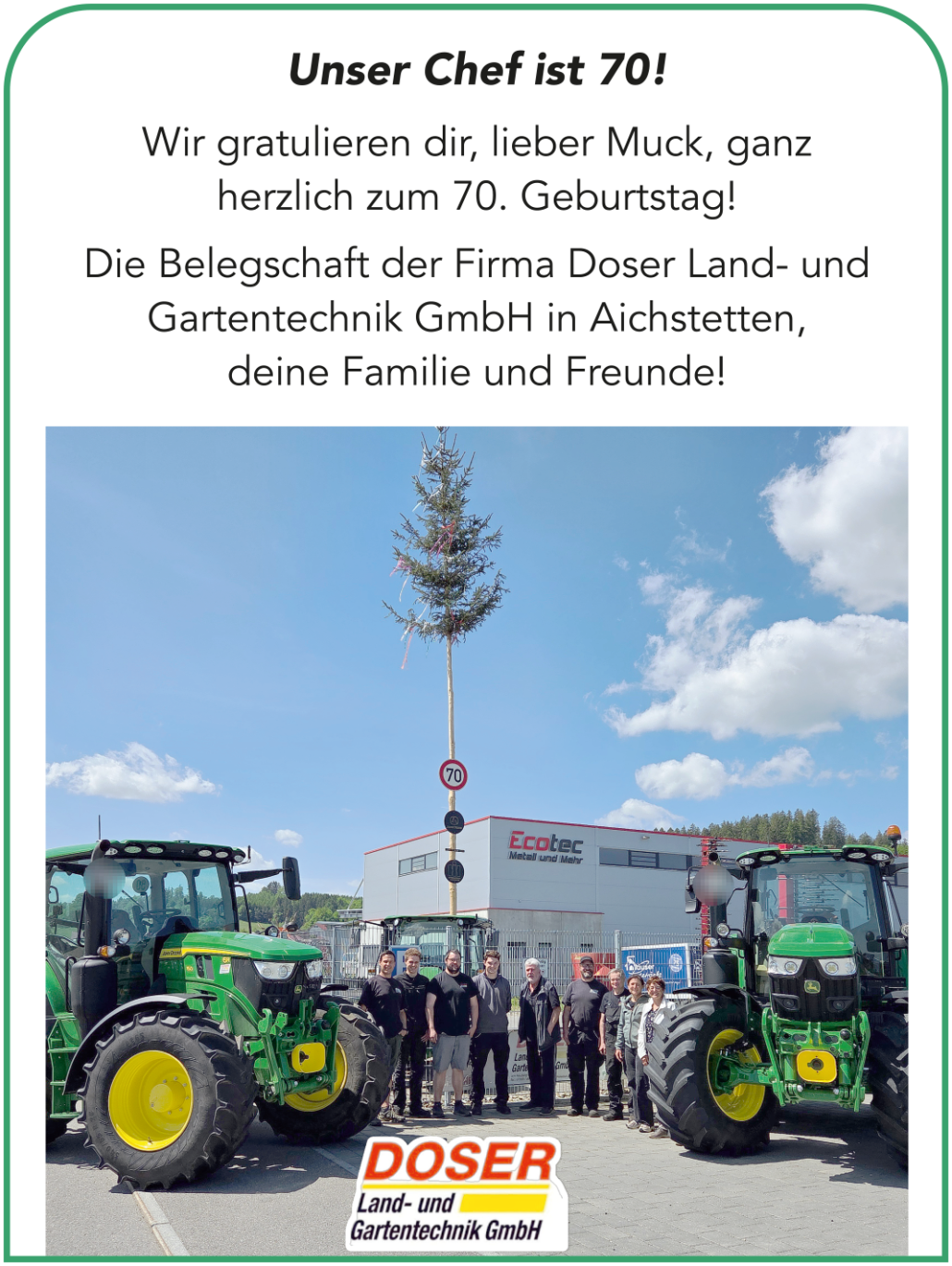 70. Geburtstag